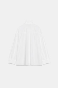 Alternative view of ÁO SƠ MI POPLIN OVERSIZE CỔ REN BUỘC DÂY
