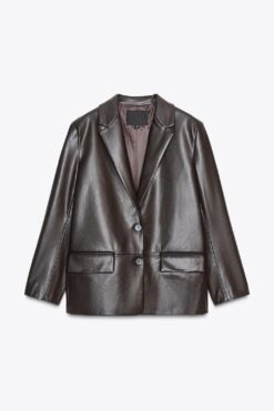 ÁO KHOÁC BLAZER GIẢ DA DÁNG SUÔNG