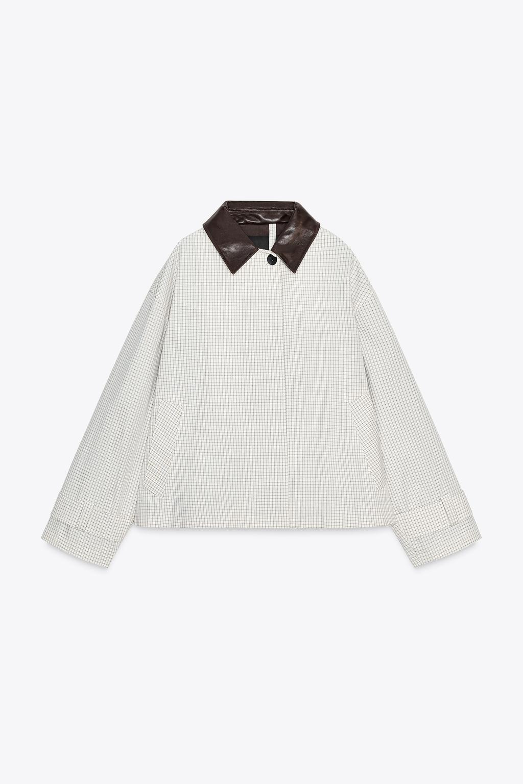 ÁO MĂNG TÔ NGẮN CỔ DA ZW COLLECTION
