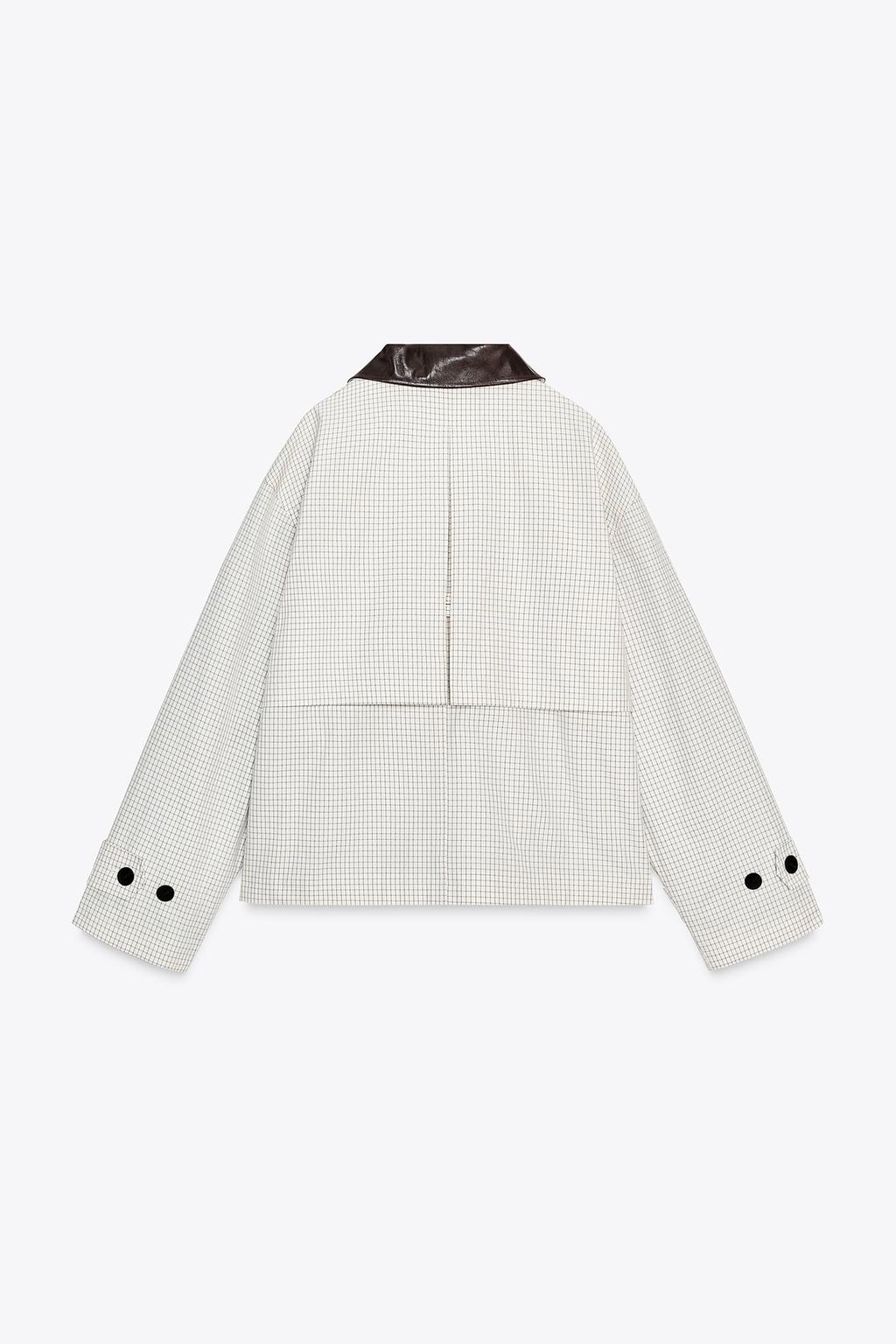 ÁO MĂNG TÔ NGẮN CỔ DA ZW COLLECTION - Ảnh 2