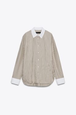 ÁO SƠ MI KẺ SỌC TƯƠNG PHẢN ZW COLLECTION