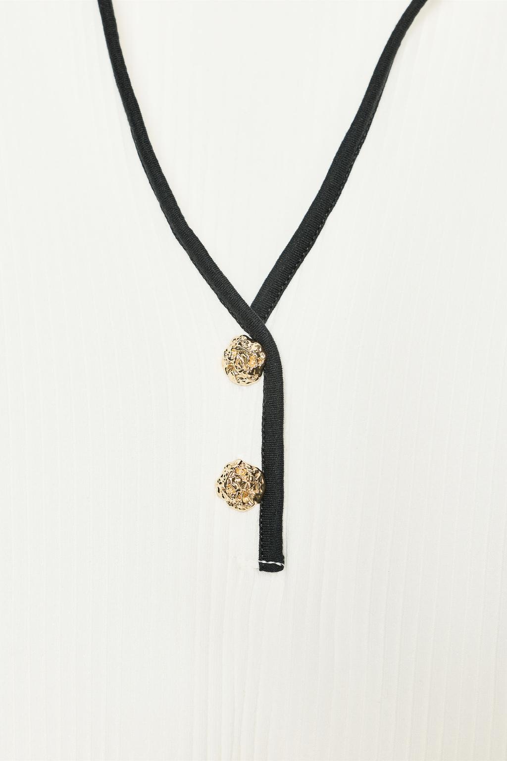 ĐẦM VẢI GÂN CÀI KHUY KIM LOẠI - Ảnh 3