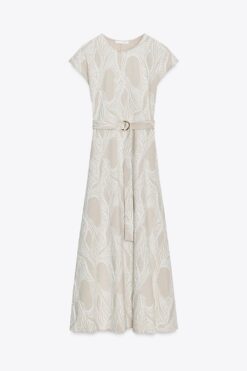 ĐẦM JACQUARD KÈM THẮT LƯNG