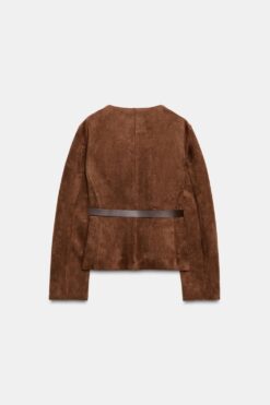 Alternative view of ÁO KHOÁC BLAZER GIẢ DA LỘN KÈM THẮT LƯNG
