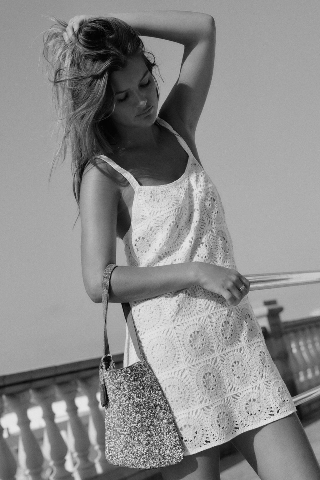 ĐẦM NGẮN PHỐI LEN MÓC - Ảnh 5