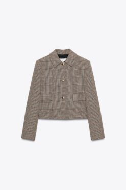ÁO KHOÁC BLAZER DÁNG NGẮN HỌA TIẾT CHÂN GÀ