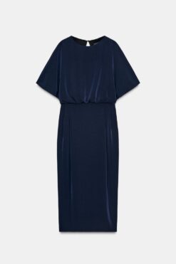 ĐẦM MIDI TAY LỠ XẾP LY