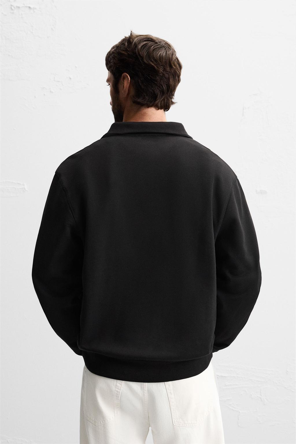 ÁO NỈ CƠ BẢN CỔ CÀI KHÓA KÉO - Ảnh 3