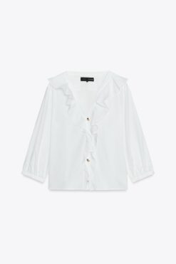 ÁO SƠ MI VẢI POPLIN TAY RÁP BÈO