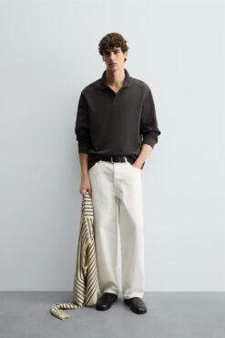 Alternative view of ÁO POLO VẢI DỆT HIỆU ỨNG BẠC MÀU