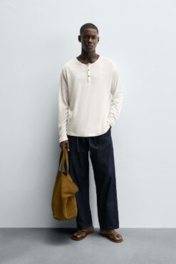 Alternative view of ÁO PHÔNG CỔ PANADERO VẢI CÂY GAI DẦU - VISCOSE