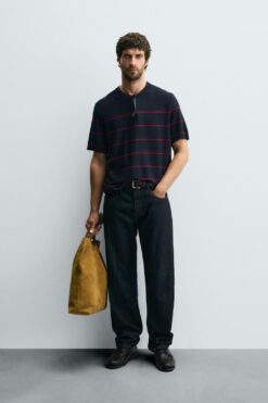 Alternative view of ÁO PHÔNG DỆT KIM JACQUARD KẺ SỌC