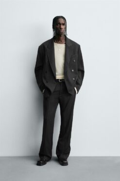 Alternative view of ÁO KHOÁC BLAZER CÔNG SỞ KẺ SỌC VẠT CHÉO