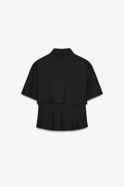 Alternative view of ÁO SƠ MI VẢI PHA LINEN KIỂU HAI LỚP CHIẾT EO