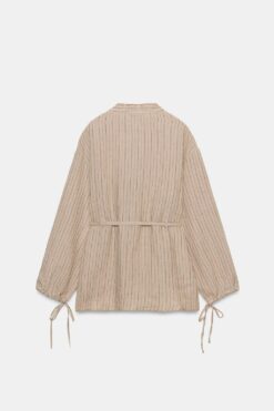 Alternative view of ÁO SƠ MI LINEN KẺ SỌC ZW COLLECTION