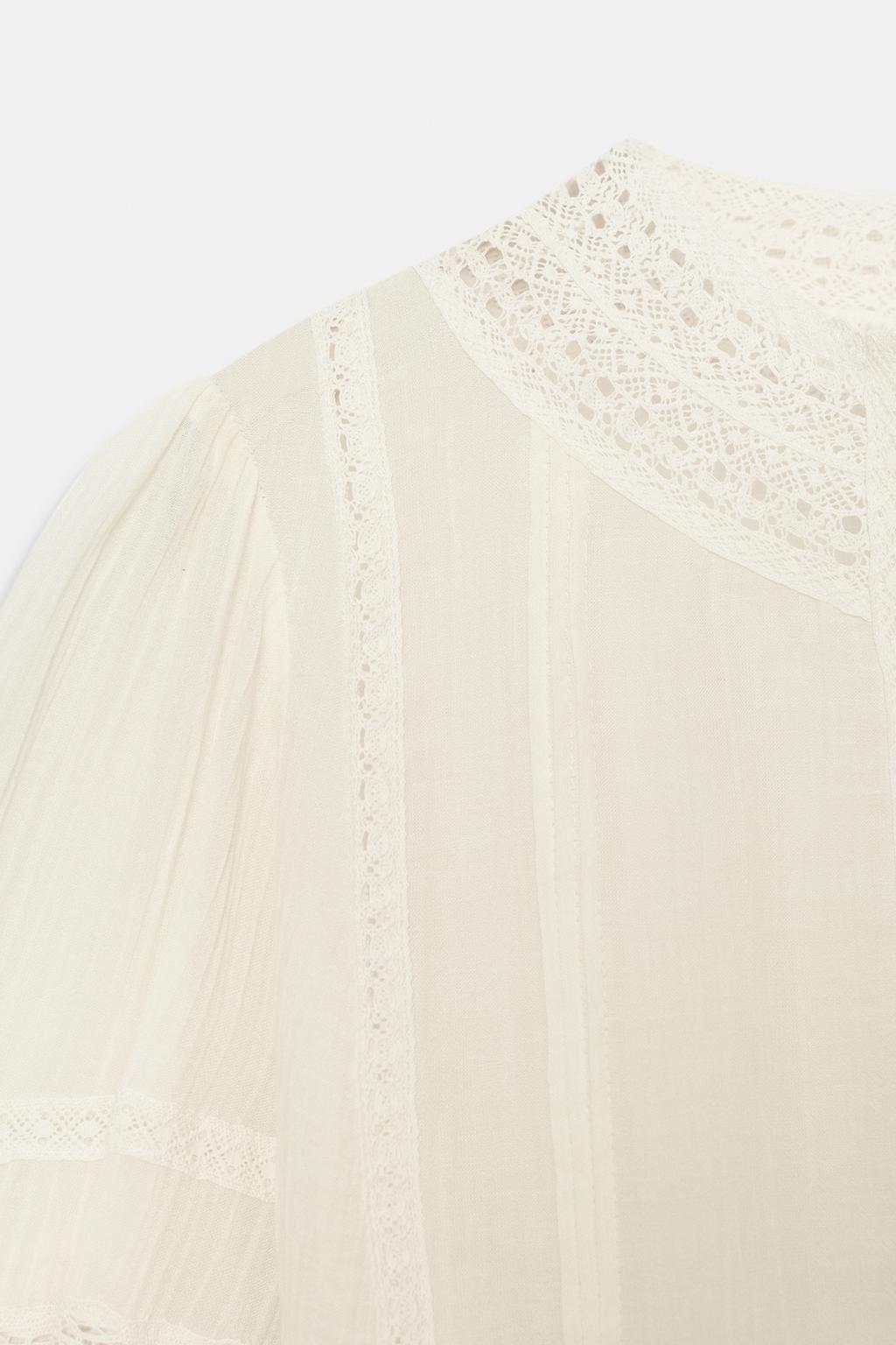 ÁO KIỂU NỮ TÍNH PHỐI REN ZW COLLECTION - Ảnh 3