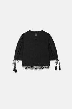 Alternative view of ÁO NGẮN TAY BỒNG THÊU HỌA TIẾT